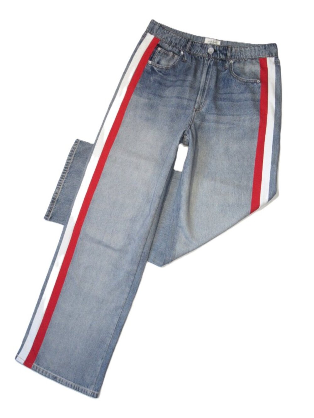 NWT rag & bone Miramar Terry in Coney Track Stripe Printed Faux Jean Pants L - Picture 8 of 12